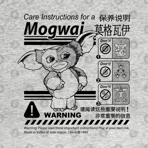 Gremlins Gizmo Warning Label by Alema Art